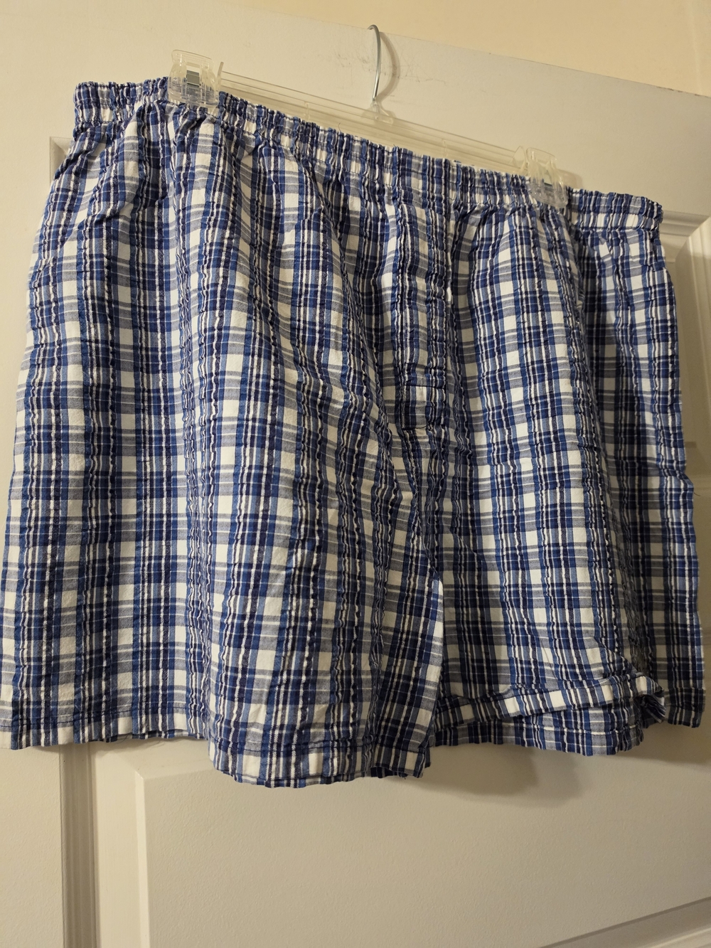Disney Lady And The Tramp Women's Blue and White Plaid Flat Front Shorts